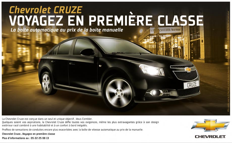 Promotion voiture CHEVROLET Cruze Promotion au maroc