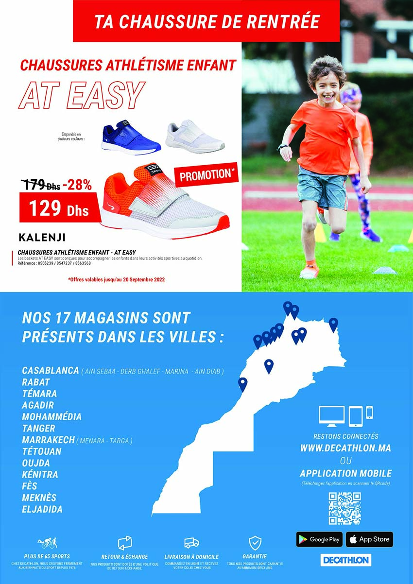 Catalogue Decathlon Maroc Septembre Entrée scolaire 2022 Promotion au