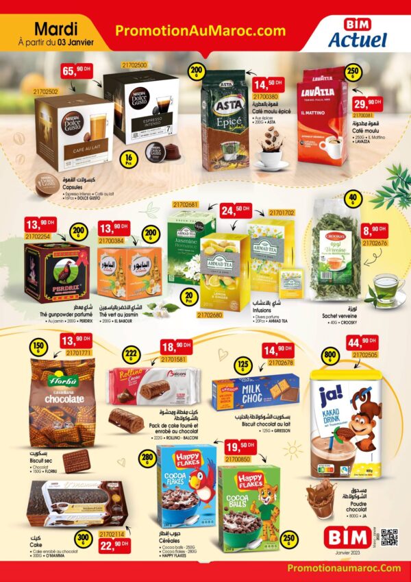 Catalogue Bim 3 janvier 2023 Capsule café vert Thé et huile